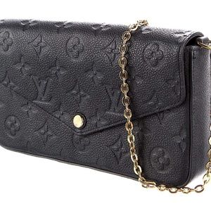 NWT Louis Vuitton Empreinte Monogram Giant Felicie Pochette Black